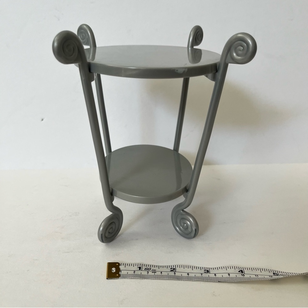 American Girl Doll Two Tier Cafe Bistro Bar Serving Cart Display Table Tray 6.5”